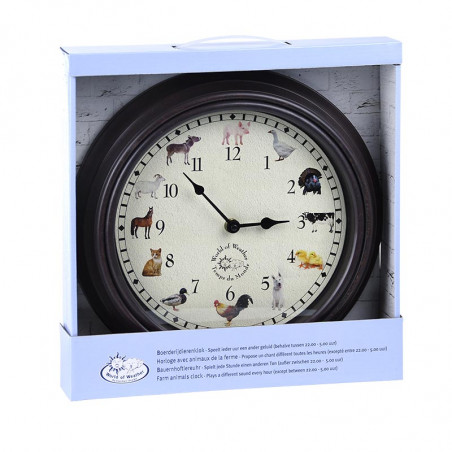 Horloge musicale Animaux de ferme 30cm