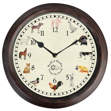 Horloge musicale Animaux de ferme 30cm